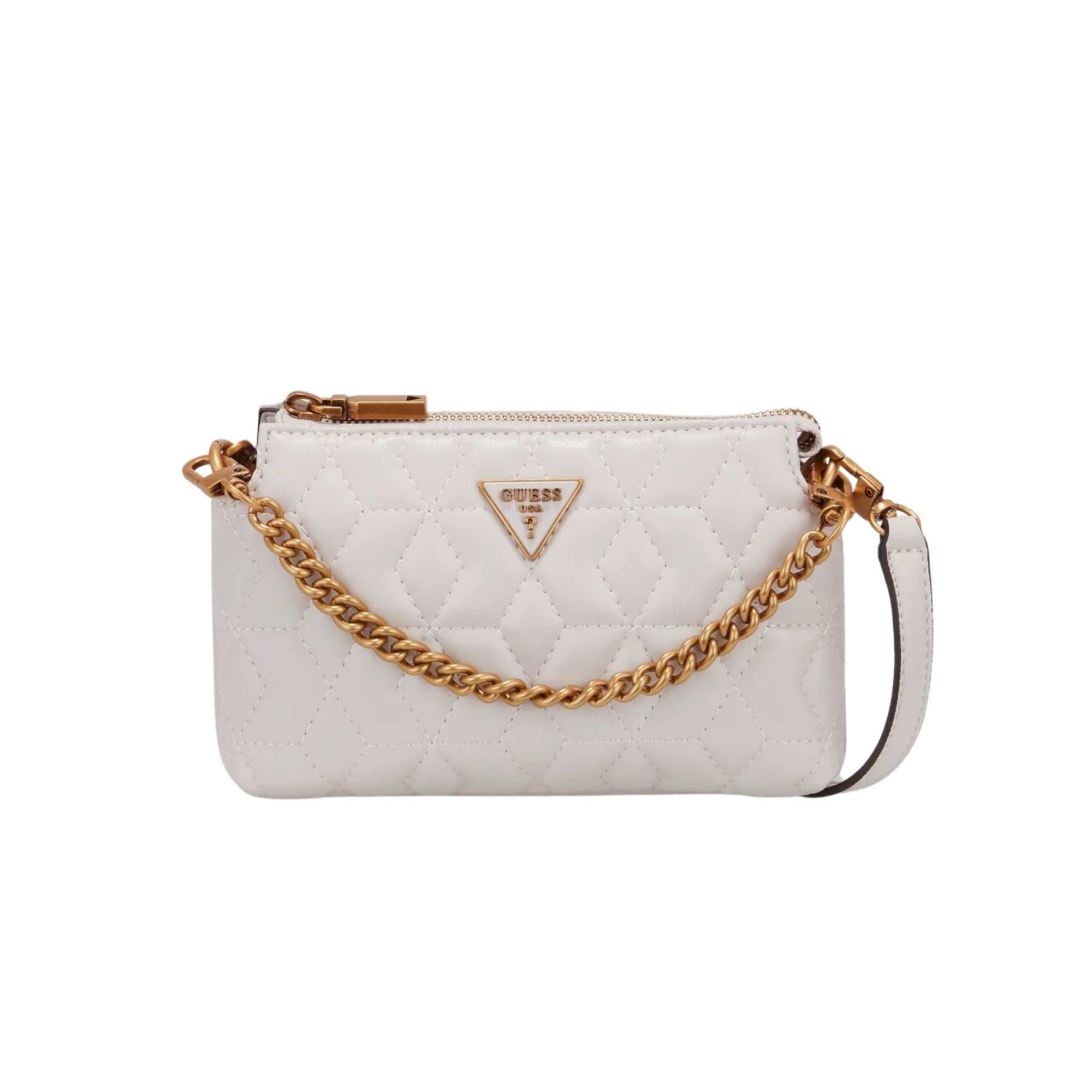 Guess Elenia Mini Stone Crossbody Bag for Women — Luxury Textile Designer Handbag.